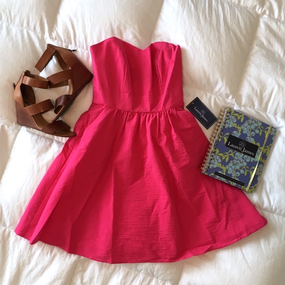 NWT! Lauren James Savannah Dress in Raspberry - Picture 3 of 4